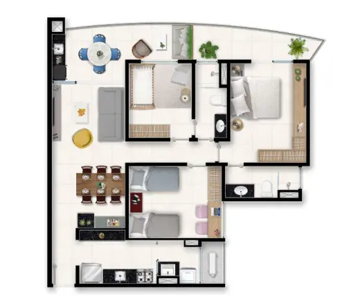 Apartamentos à venda com 90  e 120 metros no IZZI-Eusebio