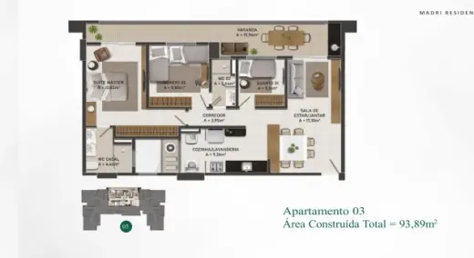 Apartamentos novos à venda com 77 e 94 metros no Eusébio- MADRI